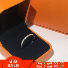 Genuine 925 Sterling silver Ring Micro pave AAAAA Cubic Zirconia Eternity Engagement Wedding Band Rings for women Finger Jewelry 2024 - buy cheap