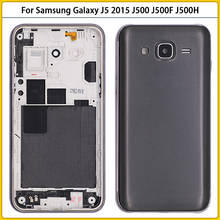 Capa traseira para celular samsung, capa com 10 peças para galaxy j5, j7 2015, j500, j500f, j700, j700fn, quadro médio, chassi de bateria, tampa traseira 2024 - compre barato