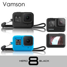 Protetor de lente vamson para câmeras, acessório preto de silicone para gopro hero 8 vp653 2024 - compre barato