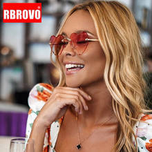 Женские солнцезащитные очки без оправы RBROVO, роскошные брендовые солнцезащитные очки в винтажном стиле, дизайнерские солнцезащитные очки Lunette Soleil Homme 2024 - купить недорого