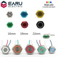 16/19/22mm 3 Triple Color RGB LED Light Mirco Switch Short Stroke Momentary Self-Reset Waterproof Metal Push Button Switch Power 2024 - buy cheap