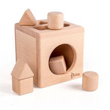 Cubo de madera para niños, juguetes educativos Montessori, regalo para bebés pequeños, regalos de juego a juego 2024 - compra barato