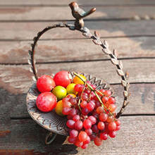 Bancada tigela de frutas suporte rústico metal cesta de frutas bolo servindo bandeja bandeja 21cm diâmetro 2024 - compre barato