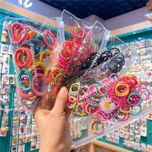 Korean Elastic Hair Bands For Girls Hair Ring Hair Rope Hair Styling Tools  Candy Color Hair Accessories Set Children Headdress 2024 - buy cheap