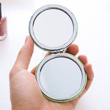 Small Mirror Fashion Leather Mirror Ladies Carry-on Makeup Mirror Mini Portable Folding Small Mirror Double Mirror Sale 2024 - buy cheap