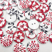 50pcs Flowers Buttons 2 Holes Wooden Buttons Sewing Buttons Craft Scrapbooking Clothing Accessories WB731 2024 - buy cheap