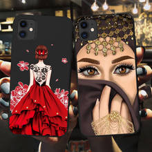 Роскошный женский хиджаб с короной, лицом, мусульманская исламская девушка, глаза, чехол для телефона для Iphone 12 11 Pro Max X 6S 7 8 Plus XR XS MAX SE 2020 2024 - купить недорого