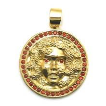 Unisex 316L Stainless Steel Red Stone Gold-Color Medusa Classic Pendant 2024 - buy cheap