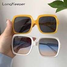LongKeeper-gafas de sol cuadradas de gran tamaño para mujer, lentes de marca de lujo con montura grande, a la moda, con degradado, zonnebril dames 2024 - compra barato