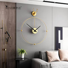 Relógio de parede de ferro decoração para casa escritório grandes relógios de parede design moderno montado mudo relógio europeu decorativo pendurado relógios 2024 - compre barato