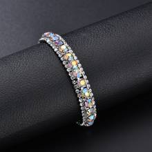 Top Sale Bracelet Full AAA Zircon Austrian Crystal Femme Women Link Chain Jewelry Bangles Women's Bracelets Blue Colorful 2024 - buy cheap