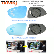 TVYVIKJ Side Rearview Mirror Blue Glass Lens with LED Indicate light  For VW CC 2010-2020 five generation Wide Angle View anti 2024 - buy cheap