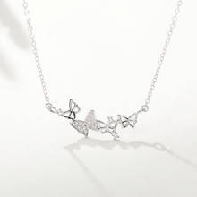 Креативная ажурная изящная бабочка, романтичная Милая цепочка для ключицы из стерлингового серебра 925 пробы, женское ожерелье, SNE470 2024 - купить недорого