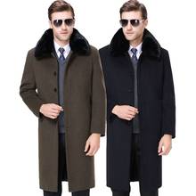 New High Quality High Quality Winter Thickened Plush Long Rabbit Wool Collar Coat Casual X-long Mens Overcoat plus size M-4XL 2024 - buy cheap