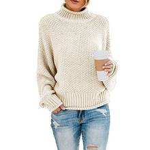 Women Batwing Long Sleeve Sweater Turtleneck Oversized Loose Pullover Tops Chunky Crochet Knitted Solid Color Jumper 2024 - buy cheap