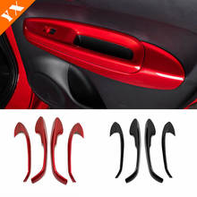 ABS Matte/Carbon/Red 2020 2021 For Honda Fit Jazz Car inner Window Door Armrest Handle Strip Frame decoration Cover Trim 4pcs 2024 - buy cheap