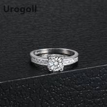 Anéis de prata esterlina 100% com zircônia nobre para mulheres, acessórios de joia, anéis para casamento, aniversário, noiva e casamento 2024 - compre barato