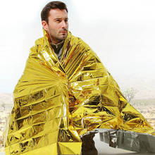 Mylar manta de lâmina de emergência, 160x210cm resgate auxiliares térmicos retem o calor do corpo para camping sp99 2024 - compre barato