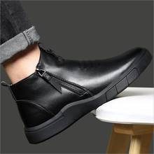 JX809 Designer men boots Genuine Leather 100%wool lining winter super Keep warm Casual fashion Ankle Snow zapatos de hombre 2024 - buy cheap