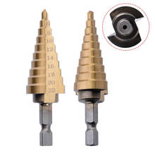 Hex Titanium Coating HSS Step Cone Drill Bit Hole Cutter 4-22mm for Sheet  Drilling Power Tools for Metal High Speed Steel Wood 2024 - buy cheap