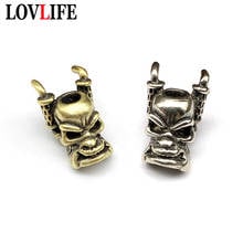 Brass Truck Exhaust Pipe Skull Face Knife Beads Pendant Jewelry Handmade Umbrella Rope DIY Paracord Keychain Hanging Accessories 2024 - buy cheap