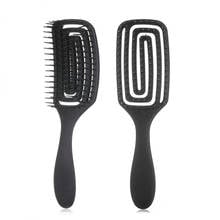 1pcs Portable Hair Brush Scalp Massage Comb Women Rubber Anti-skid Handle Dry Wet Hairdressing Style Tool Hairbrush Health Care 2024 - buy cheap