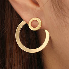 2020 Vintage metal Round Hollow Earrings Geometric Double Layers Earrings Fashion Gold Earrings Female Simple Style Jewelry 2024 - buy cheap