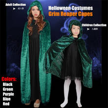 Adult&Children Collection Halloween Costumes Masquerade Female Witch,Grim Reaper,Vampire Cosplay Black Bleach Capes Shawl 2024 - buy cheap