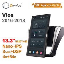 Tesla estilo px6 android 10.0 carro multimídia player automático rotatable 1920*1080 ips navegação gps para toyota vios 2016-2018 rádio 2024 - compre barato