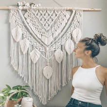 Tapiz de macramé de gran tamaño para colgar en la pared, artesanía Bohemia elegante, tapiz tejido, decoración moderna para sala de estar y dormitorio 2024 - compra barato