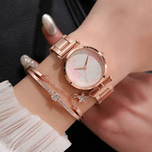 Relógios luxuosos de quartzo, para mulheres, relógio magnético, para moças, esportivo, vestido, rosa, indicador 2024 - compre barato