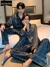 Men Luxury Pajama Spring Pyjamas Set Sleepwear Long-Sleeve Lovers Homewear Couples His-And-Hers Clothes Large Size Pijamas XXXL 2024 - buy cheap