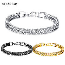 NIBA JEWELRY Fashion Gold/Black Stainless Steel Bracelet Mens Jewelry Punk Rock Chains Wholesale 2024 - buy cheap