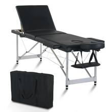 Cama de masaje de belleza para pies, accesorio plegable portátil de aluminio, de 84 ", 3 secciones, 60CM de ancho, altura ajustable, color negro 2024 - compra barato