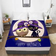 Sábanas de cama 3D para halloween con Queen/King/personalizadas, sábana ajustada para niños/bebés/niños, Funda de colchón de búho 150/180/160x200cm 2024 - compra barato