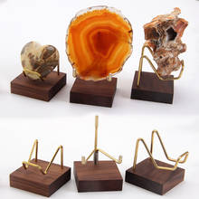 Metal Arm Mineral Stand Display Holder Rack Wood Support Base for Crystal Minerals Ores Agate Rocks for Home Office Show Room 2024 - buy cheap