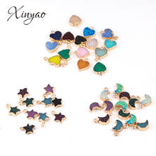 Xinyao 5 peças pingentes de liga de resina borboleta lua nacklace feitos com berloques pingentes para pulseira fabricação de joias 2024 - compre barato