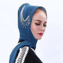 Abaya-cachecol hijab de chiffon feminino, envoltório de cabeça para turbina/hijab, comprido com mochila, foulard feminino 2024 - compre barato
