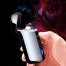 Hot Sell USB Electric Lighter Double Plasma Arc Cigarette Lighter Touch Ignition Rechargeable Windproof Lighter Gadgets for Men 2024 - buy cheap