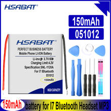 Hsabat bateria de polímero de lítio, 401012 051012 501012 150mah para i7 i8 i9 headset mp3 mp4 2024 - compre barato