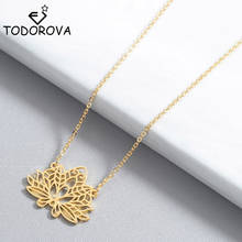 Todorova New Yoga Lotus Pendant Necklace Women Stainless Steel Jewelry Buddhism Water Lily Indian Vintage Boho Necklaces Female 2024 - buy cheap