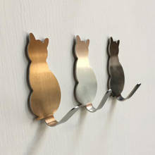 2PCS/set Cute Cat-shaped Wall Mount Key Holder Stainless Steel Hanger Keys Decorative Hanger Home Decor Hooks 2024 - buy cheap