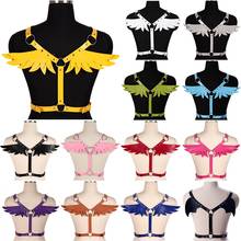 Kawaii Angel Wings Leather Harness Cage Bra Sexy Lingerie Womens Fetish Adjust Punk Goth Rave Body Bondage Crop Tops Harness Bra 2024 - buy cheap