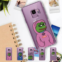 Мемы грустная лягушка чехол для телефона для samsung Galaxy Note 8, 9, 10, A7 A8 S8 S9 S10 Plus мягкий TPU Crystal тонкий защитный прозрачный чехол 2024 - купить недорого