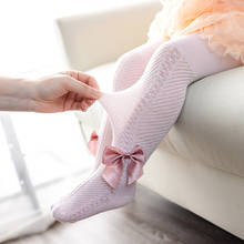 0-6 Years New Baby Pantyhose Summer Mesh Thin Cotton Leggings Bow Knit White Stockings Children Girls Leggings KF497 2024 - buy cheap