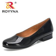 ROYYNA-zapatos de microfibra para mujer, calzado de punta redonda, Tacones bajos poco profundos, informales, a la moda, 2019 2024 - compra barato