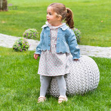DBZ17536-abrigo con bolsillos para niñas pequeñas, ropa de abrigo infantil con estampado floral, bordado, de moda, para primavera 2024 - compra barato