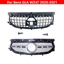 Бампер GLA220 GLA250 для Mercedes-Benz GLA W247 Для AMG GLA35 GLA45 Стайлинг автомобиля средняя решетка GT Алмазный центральный гриль 2020-2021 2024 - купить недорого