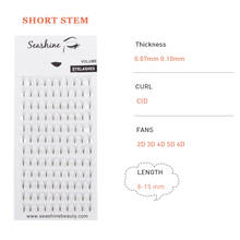 Seashine-abanicos voluminosos prefabricados, 1 bandeja, extensión de pestañas de tallo corto, alta calidad, 3D, 4D, 5D, 6D, 0,07, 0,10 2024 - compra barato
