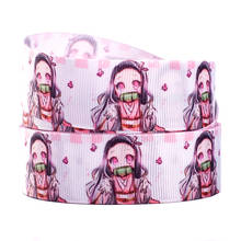 kamado nezuko Ribbon Kimetsu No Yaiba Character pattern 10yards Japanese Cartoon Printed Grosgrain Ribbon For Carfts Hairbow 2024 - buy cheap